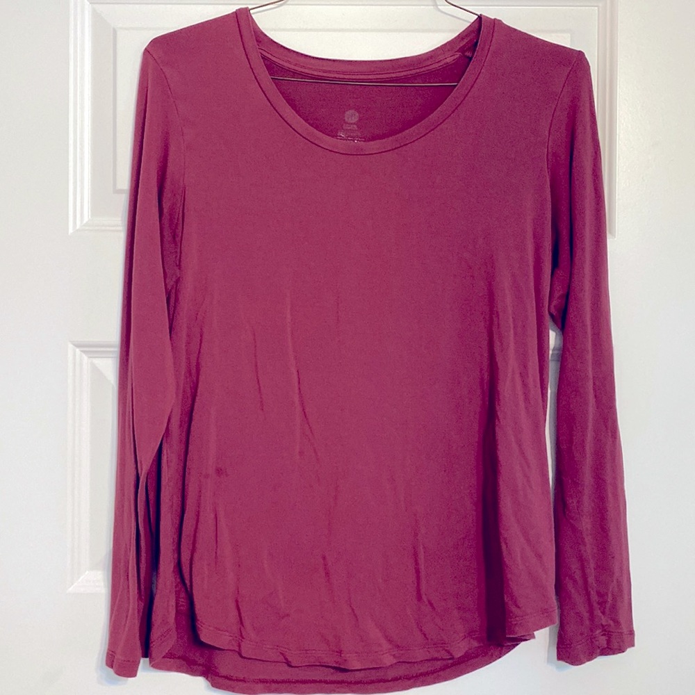 Kindred Bravely Maternity Pumping Nursing Long Sleeve Bamboo Shirt Berry Color
